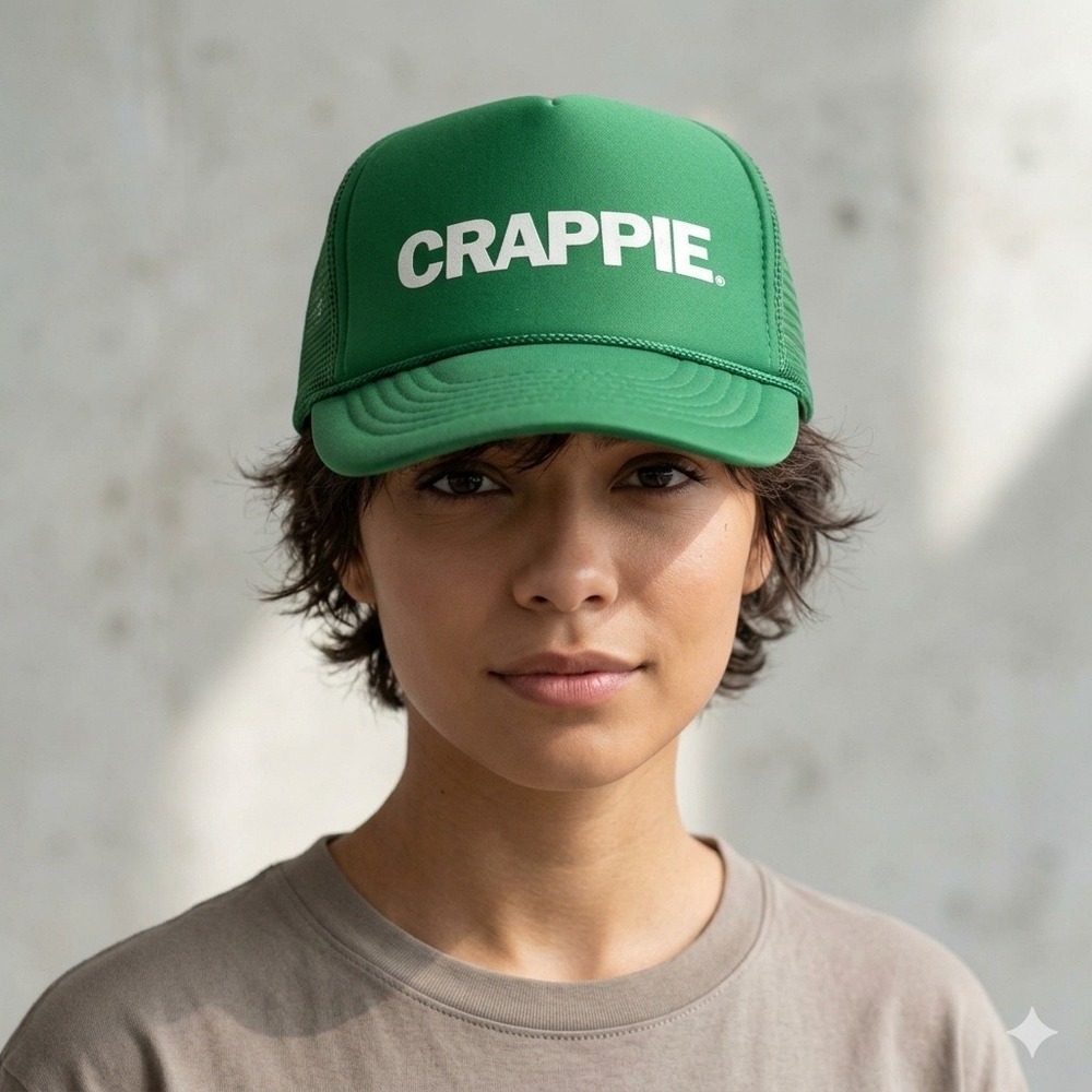 Vintage Nasco Crappie Fishing Trucker Hat Green Mesh Snapback Foam Rope Cap